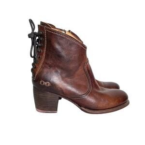 Bed Stu x Sundance Xena Starry Night Brown Leather Lace Back Ankle Bootie Sz 8.5